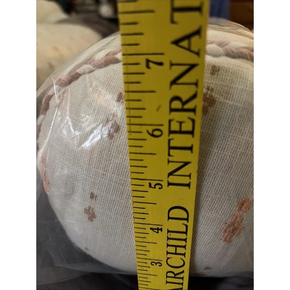 Threshold Studio McGee Cream Peach Geo Pattern Cotton Bolster Pillow - NEW